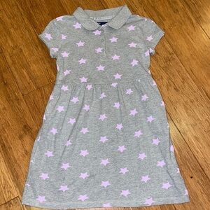 NWOT Gap Girls grey polo dress with lavender stars size small (6-7)